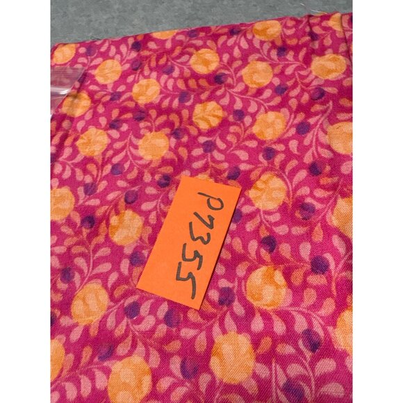 Pink & Orange Floral Cotton Fabric 1 yard x 28" Sewing - Picture 4 of 4